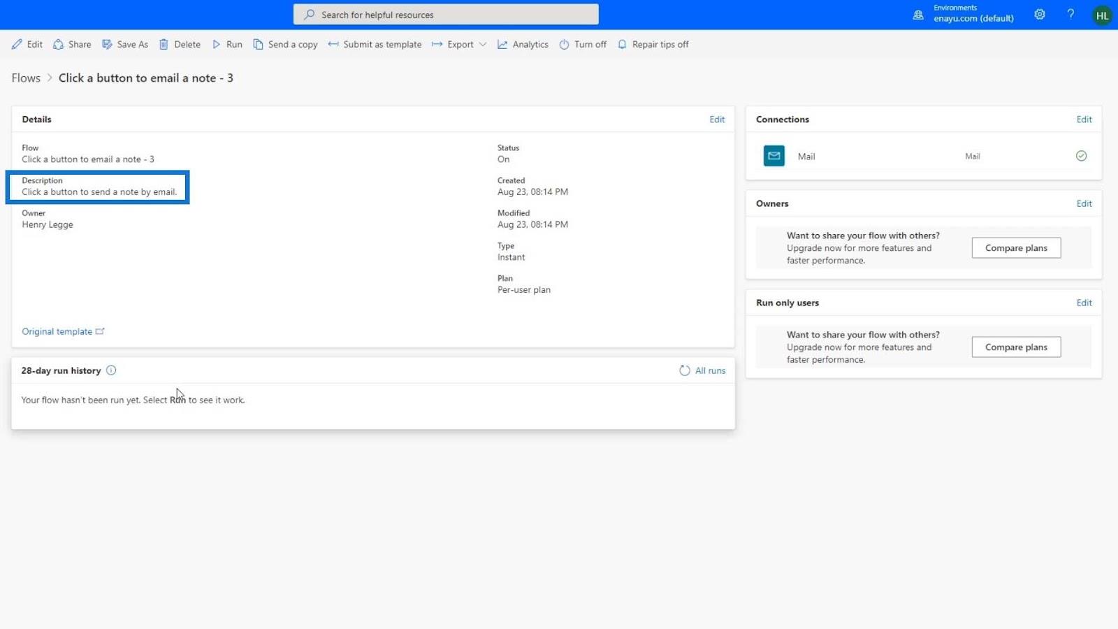 Modèle Power Automate |  Création et exécution de flux