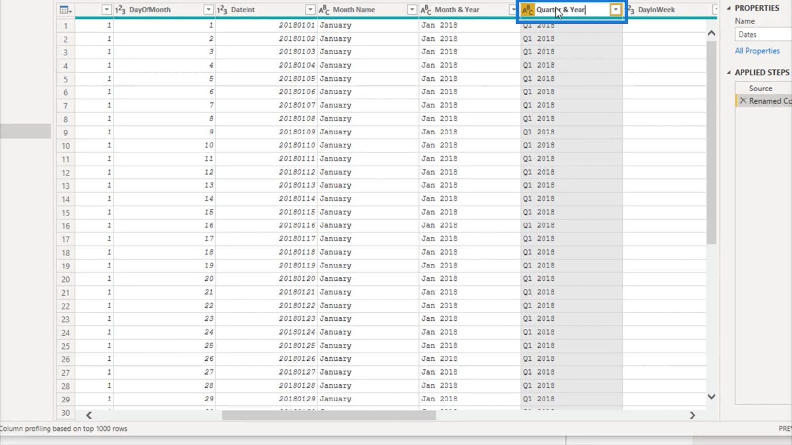 Création d'une table de dates dans LuckyTemplates