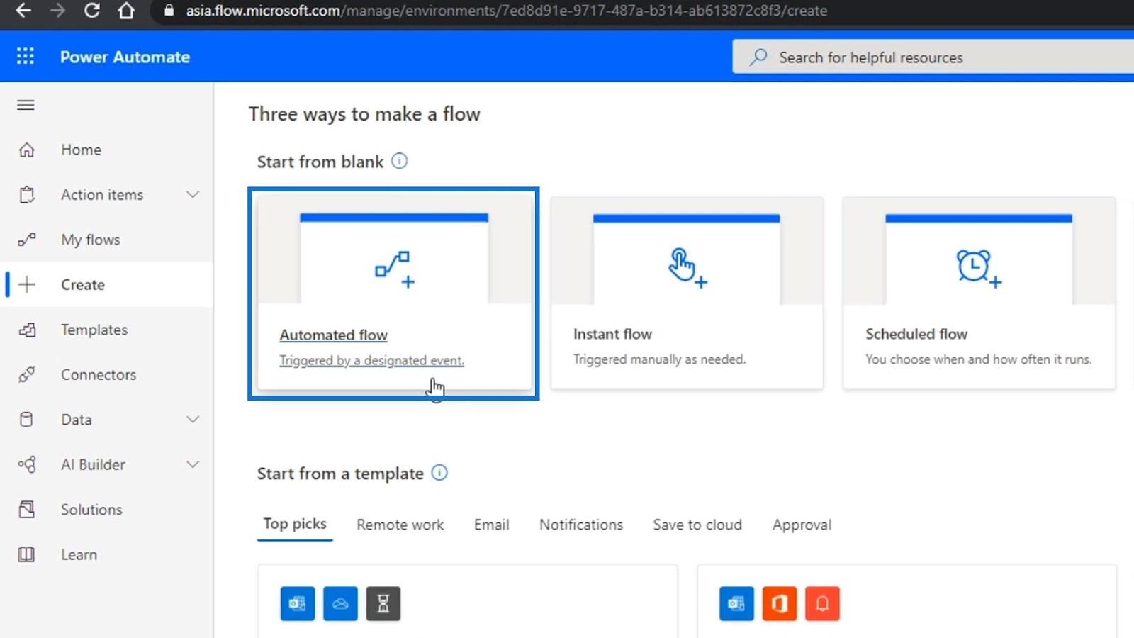 Intégration du flux des processus d'entreprise dans Power Automate