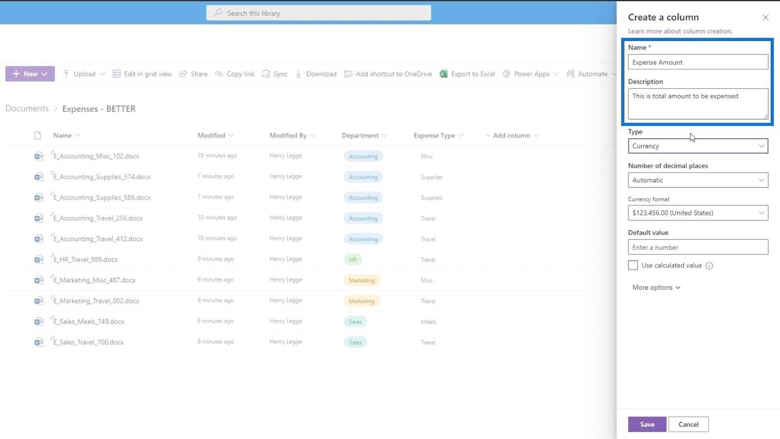 使用列在 SharePoint 中添加元數據