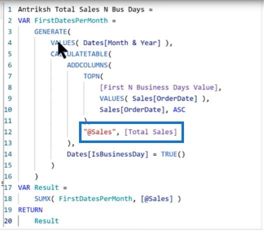 最初の N 営業日の再考 – DAX コーディング言語ソリューション