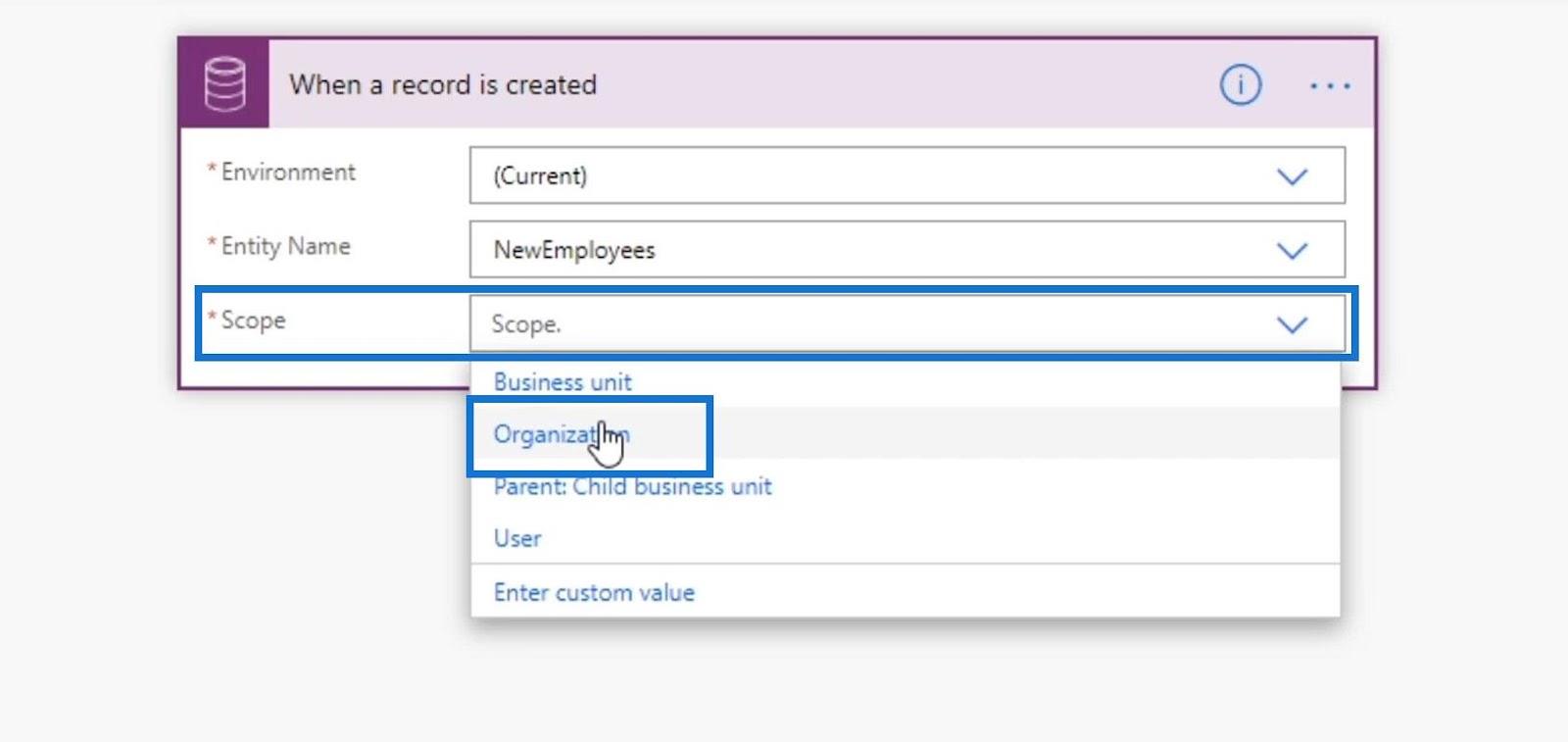 Intégration du flux des processus d'entreprise dans Power Automate