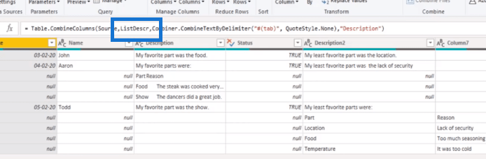 Comment fusionner dynamiquement des colonnes dans une table Power Query