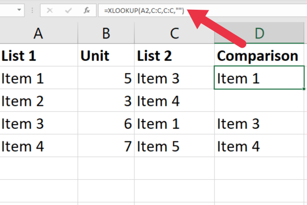 Comment comparer deux colonnes dans Excel à l'aide de VLOOKUP