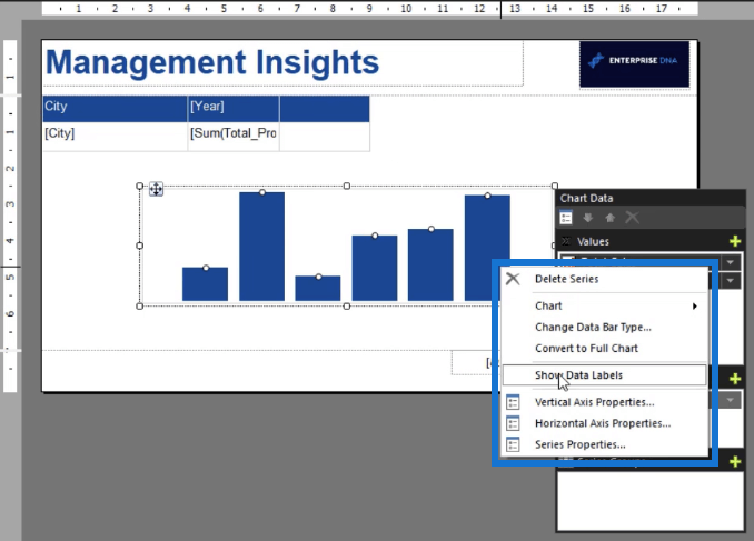 So formatieren Sie ein SSRS Report Builder-Datenbalkendiagramm