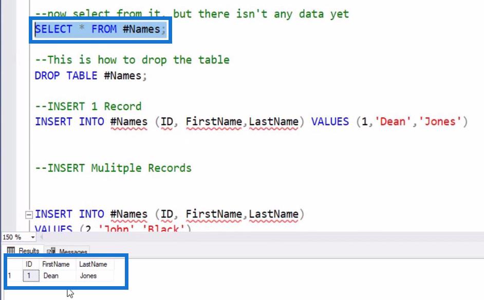 基本 SQL 表操作