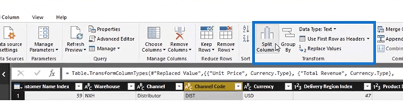 Editor de consultas do LuckyTemplates: transformações de linha e coluna