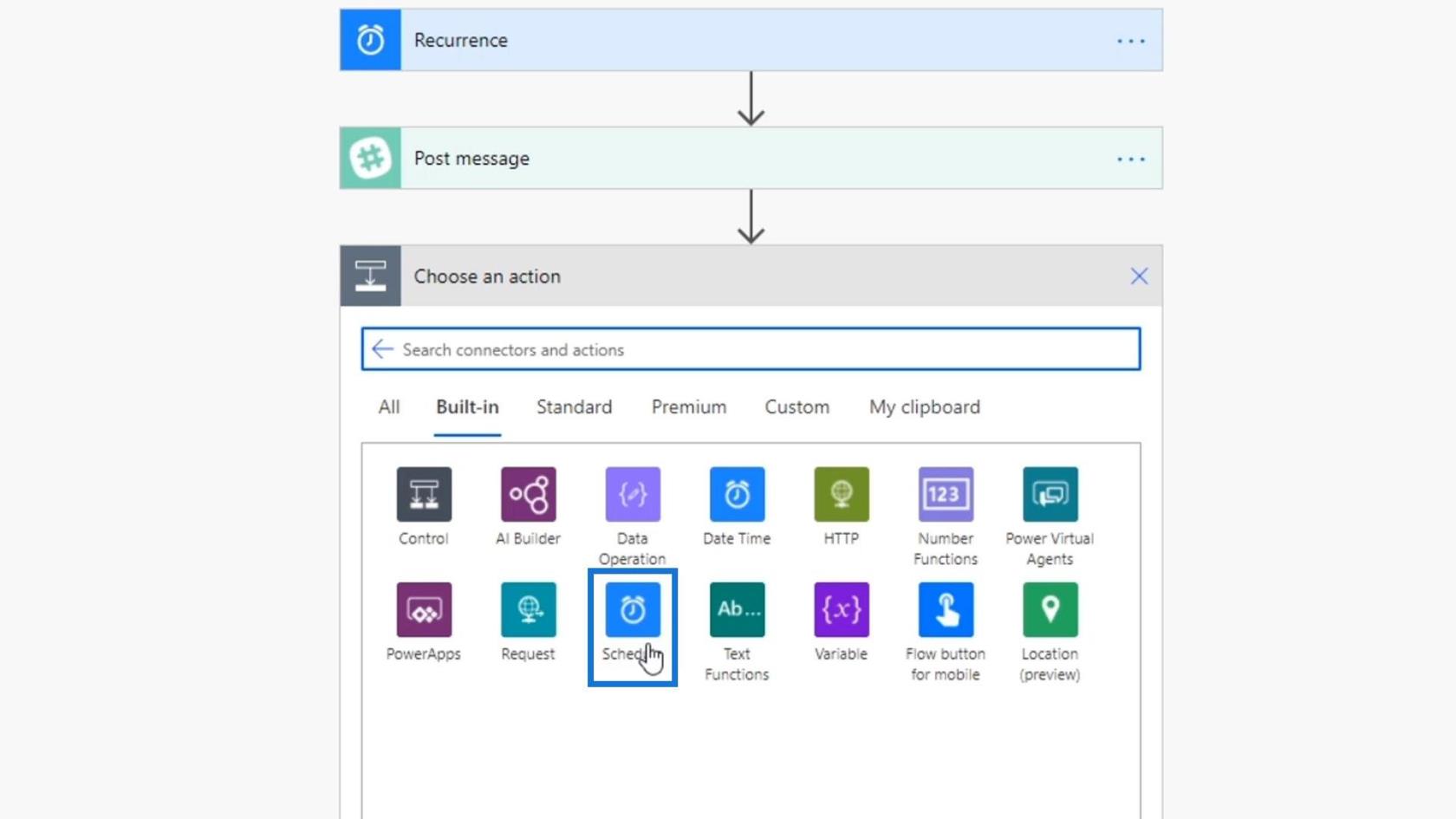 Workflows planifiés dans Microsoft Power Automate