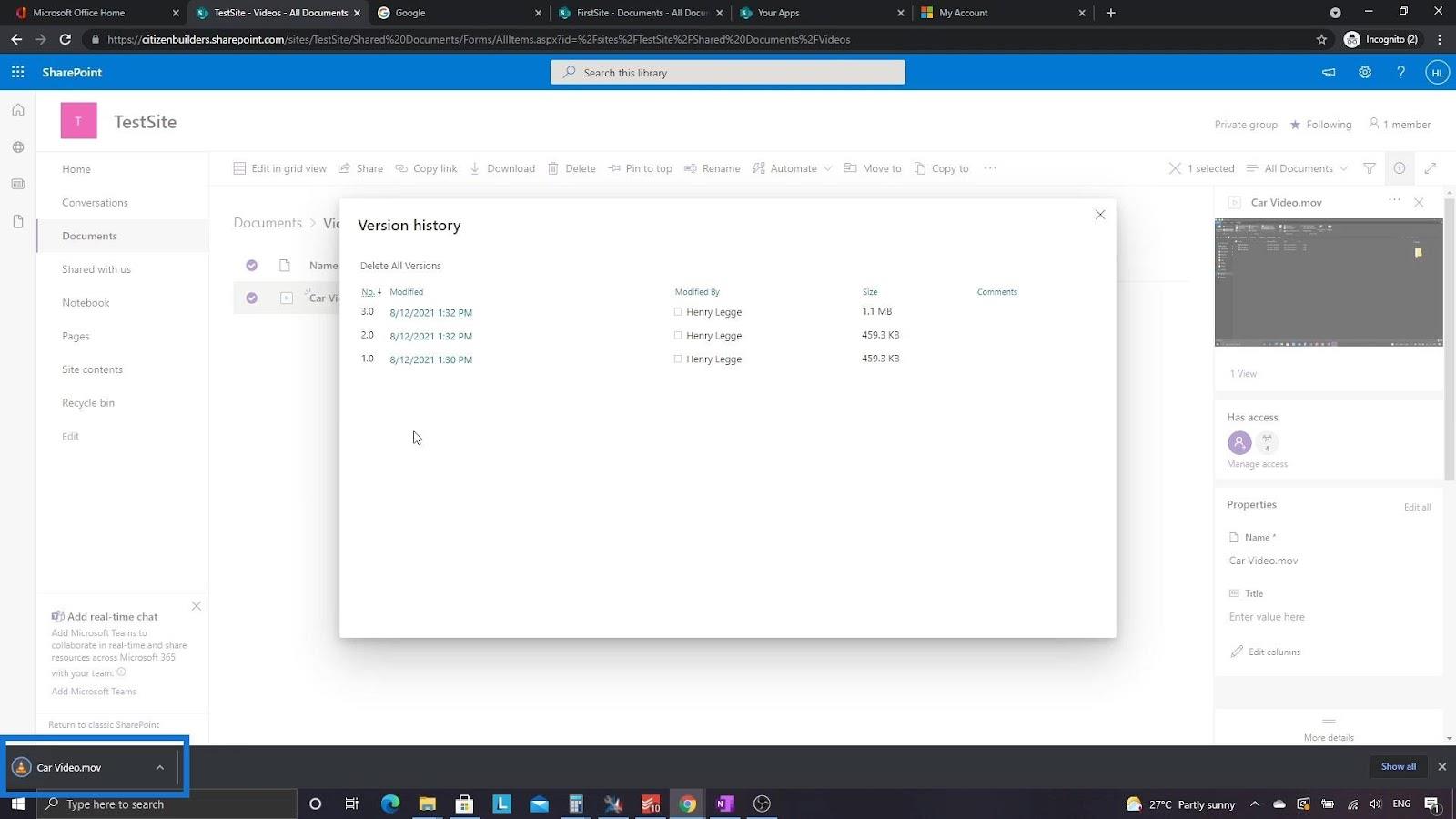 非 Office 文件的 SharePoint 版本控制