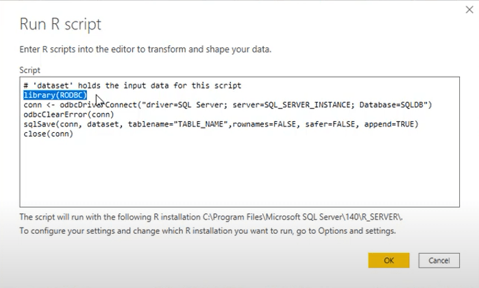 Cree un informe de LuckyTemplates en SQL Server mediante R Script