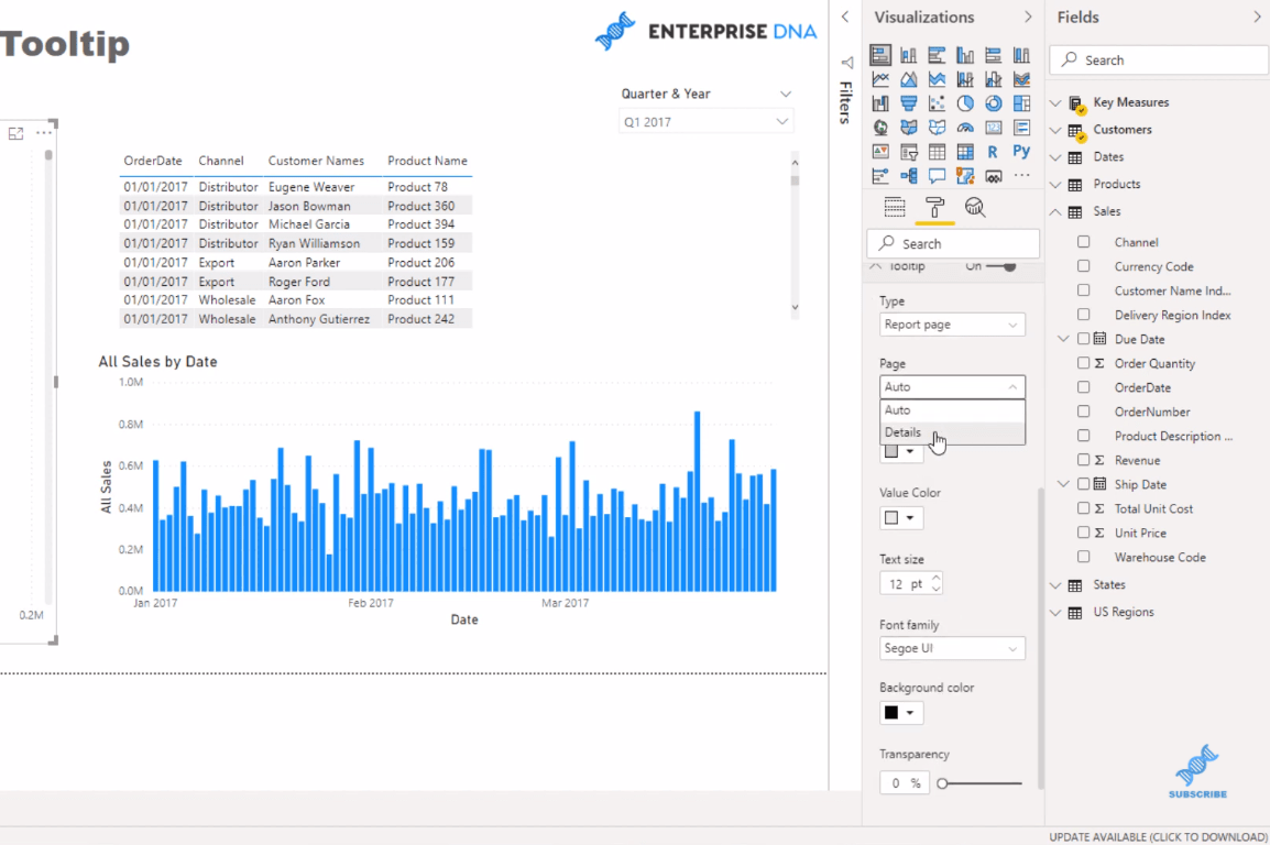 Création d'une info-bulle visuelle dans LuckyTemplates