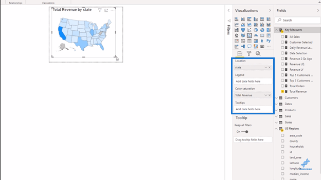 تصورات البيانات LuckyTemplates - الخرائط الديناميكية في تلميحات الأدوات