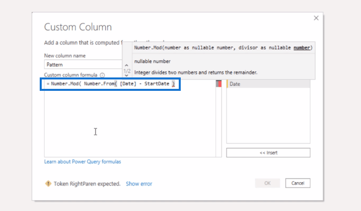 Power Query M : Modèle 0-1 en alternance dans le tableau des dates