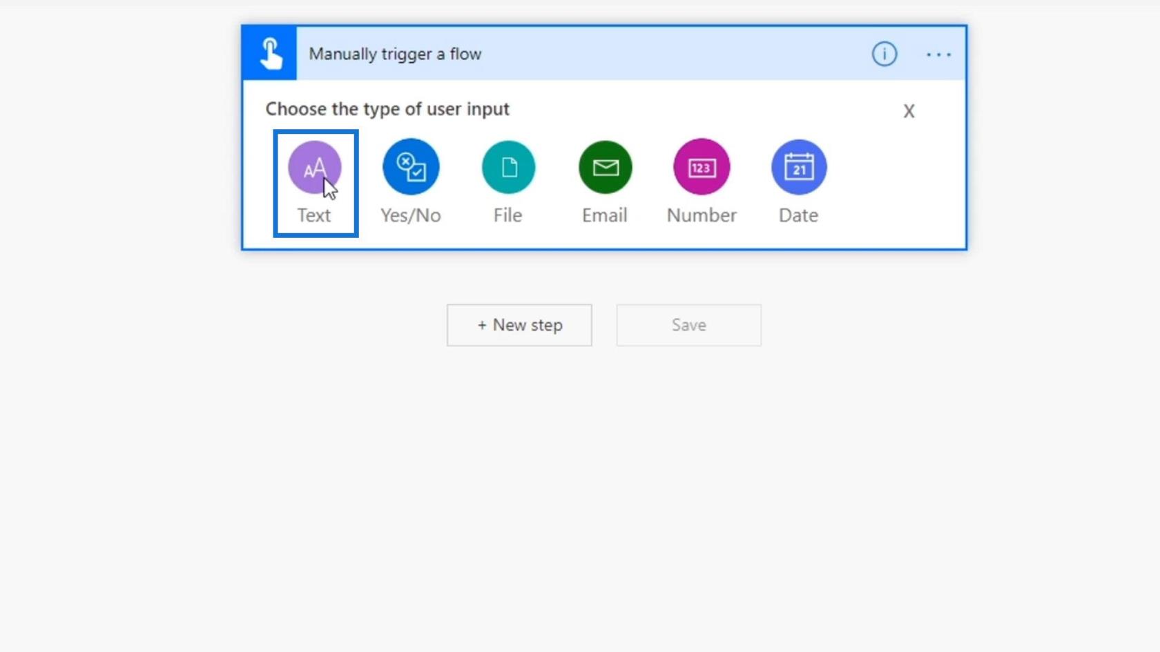 مدخلات سير العمل في Microsoft Power Automate