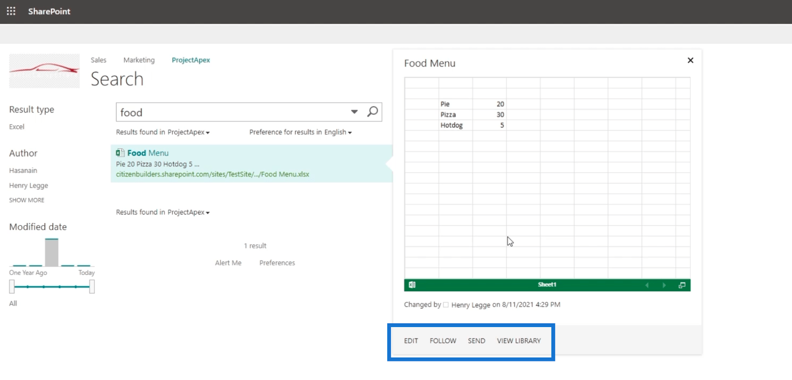 La fonctionnalité de recherche SharePoint