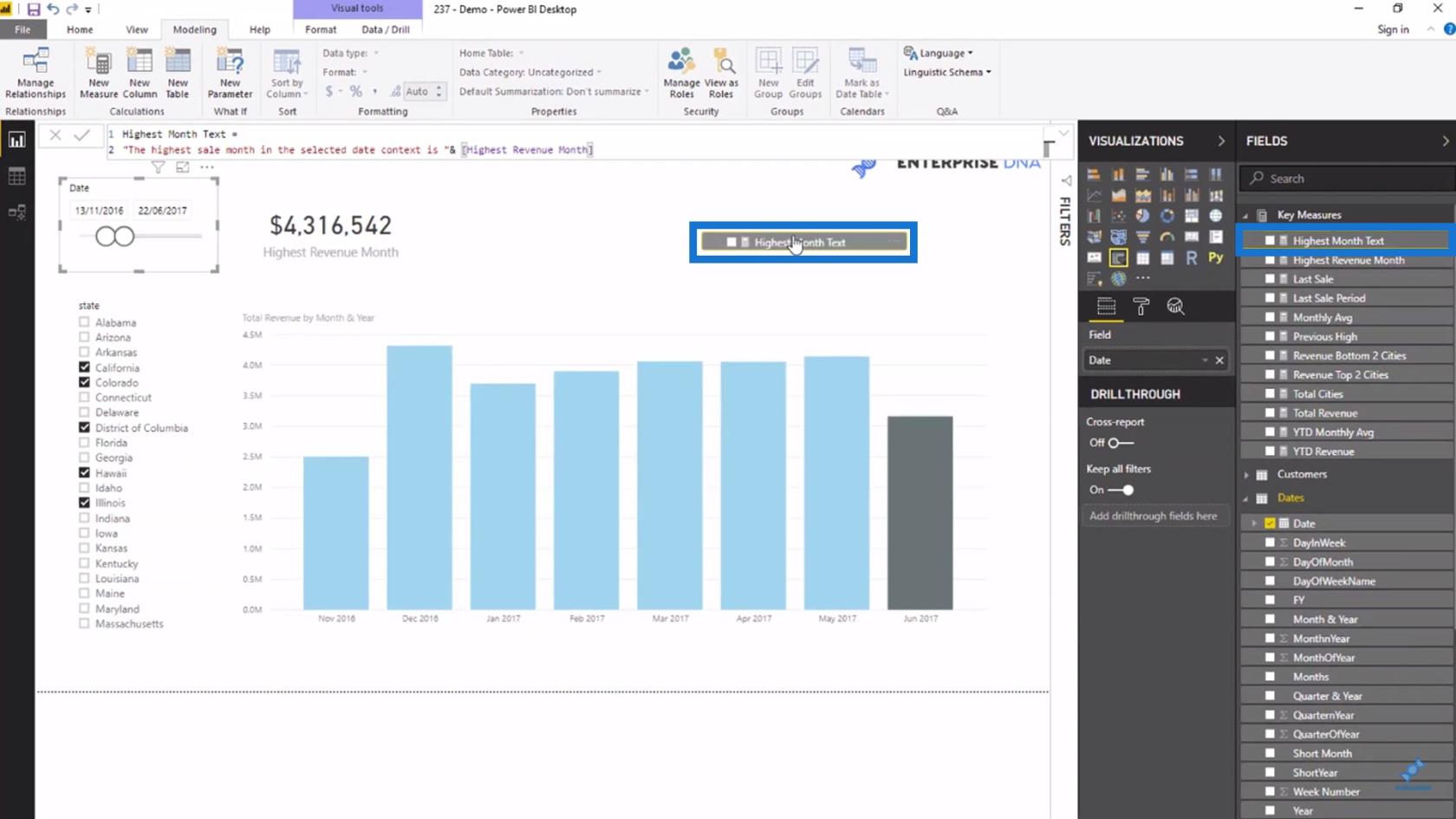 Technique de visualisation de données LuckyTemplates : création d'un en-tête ou d'un titre dynamique