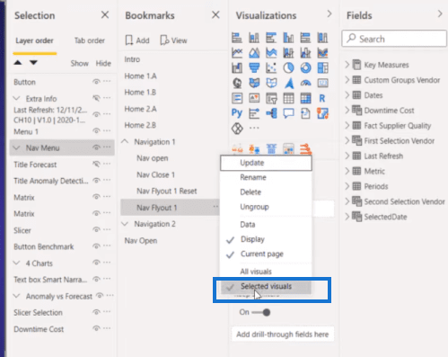 Menu de navigation dynamique à l'aide des filtres LuckyTemplates