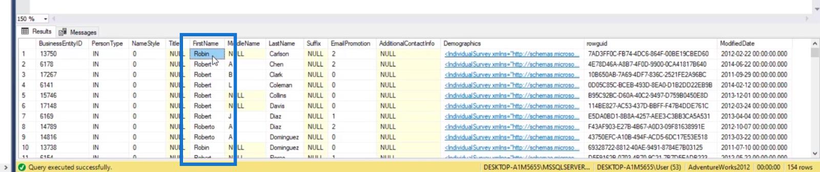 Filtrer dans SQL en utilisant IN, NOT IN, LIKE et NOT LIKE