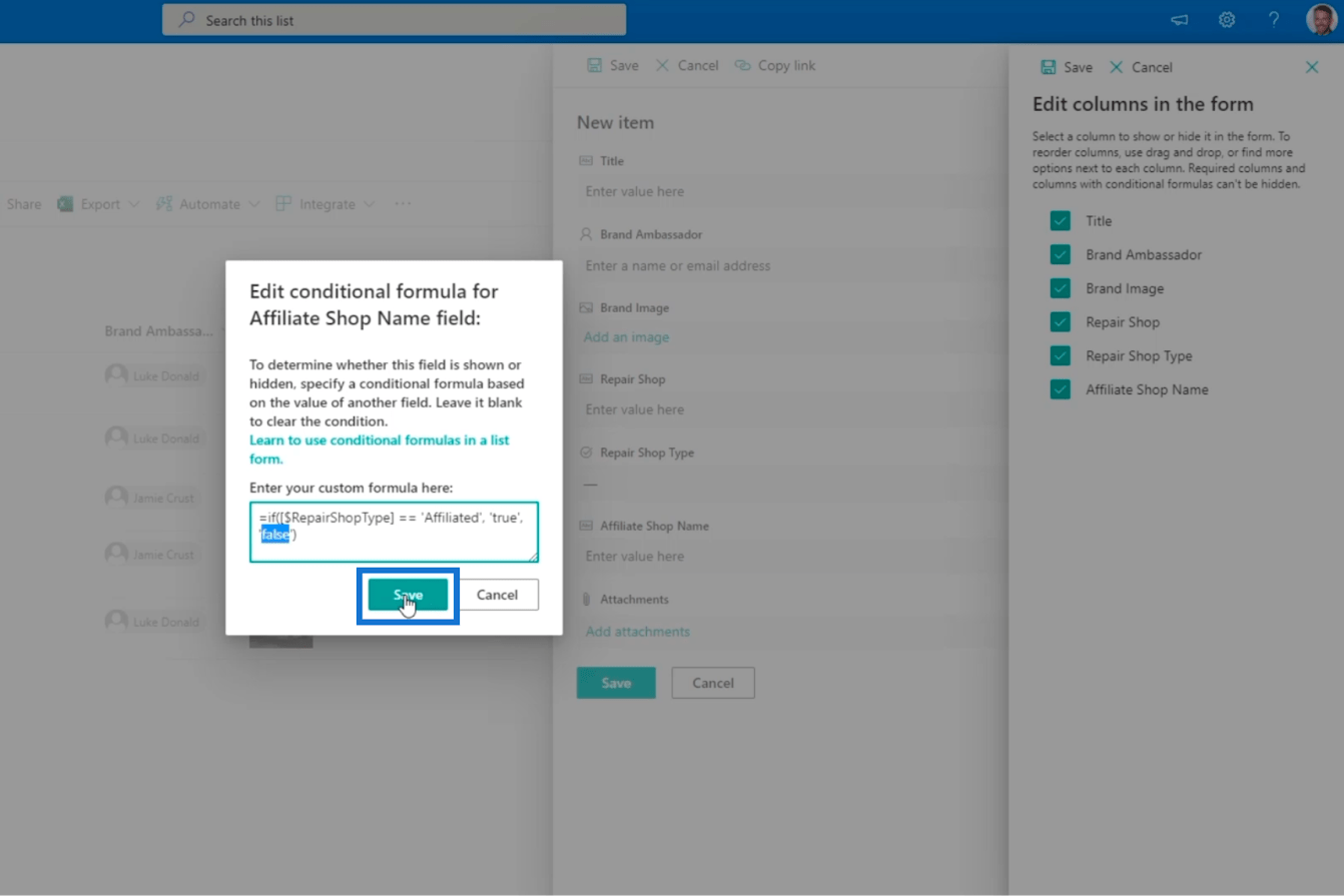 SharePoint 列驗證的兩種方式