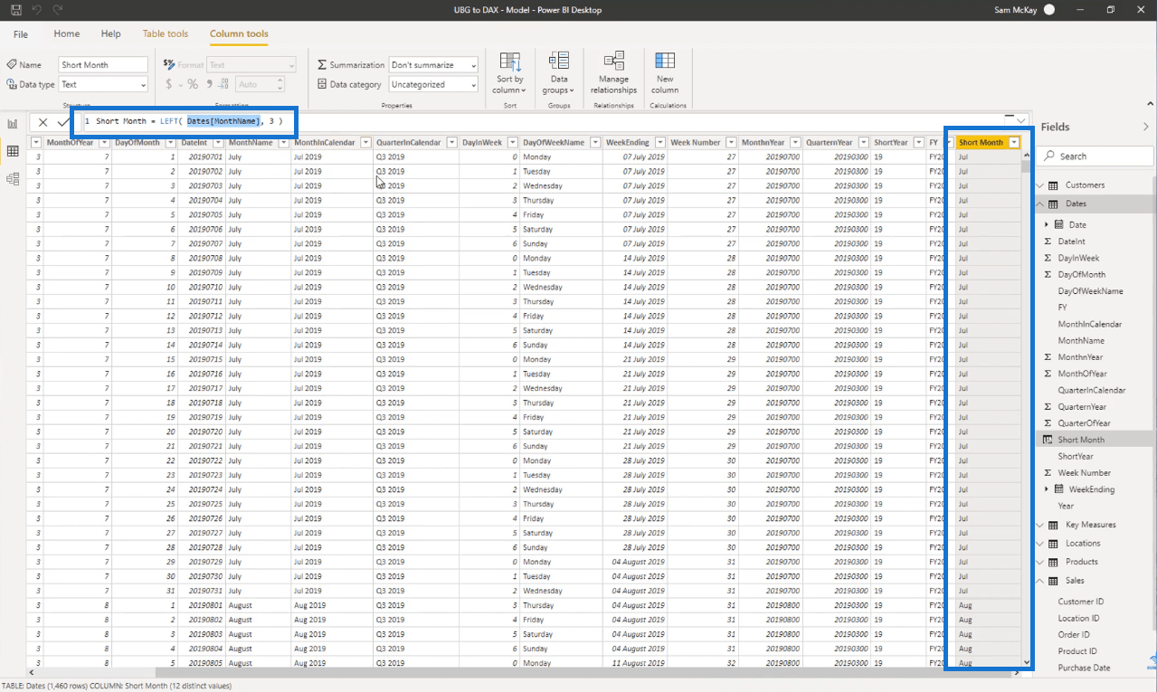 LuckyTemplates 和 Excel：DAX 公式的差異