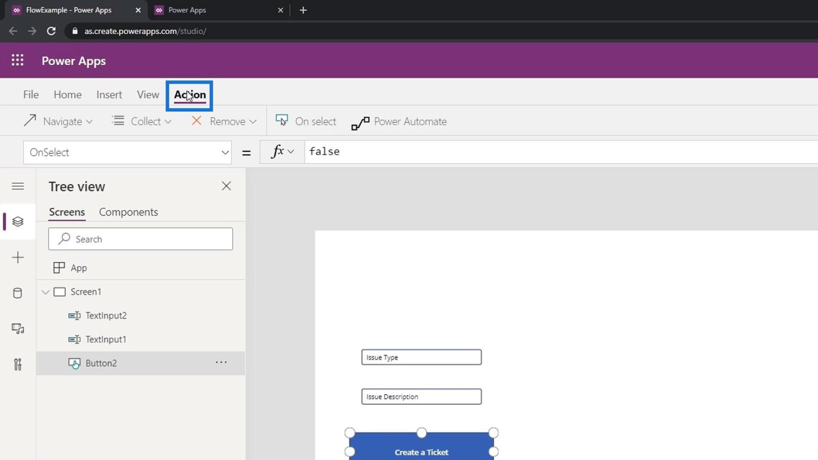 Intégration de PowerApps dans Microsoft Power Automate