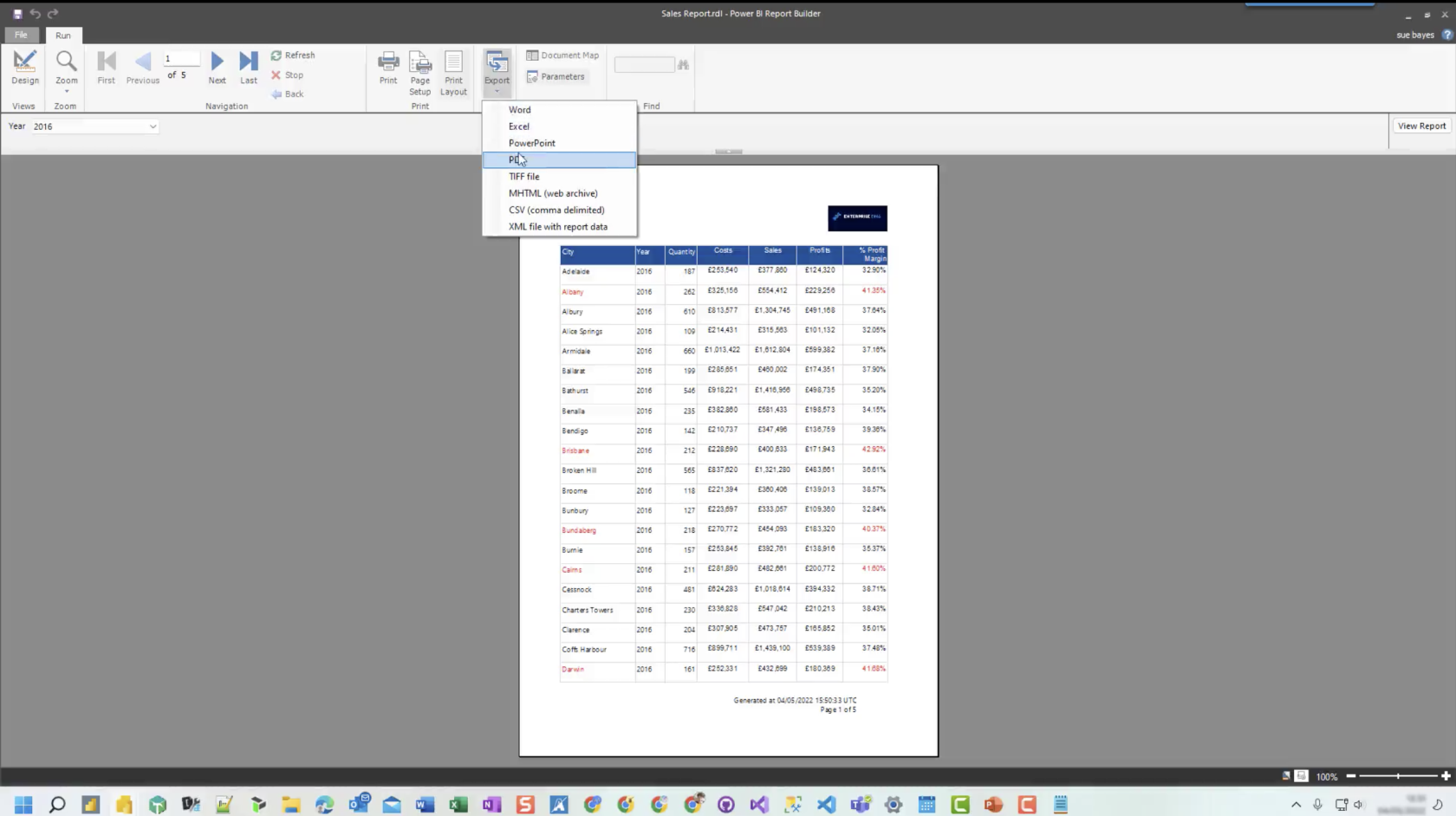 Générateur de rapports dans LuckyTemplates : mise en forme d'objets et de visualisations