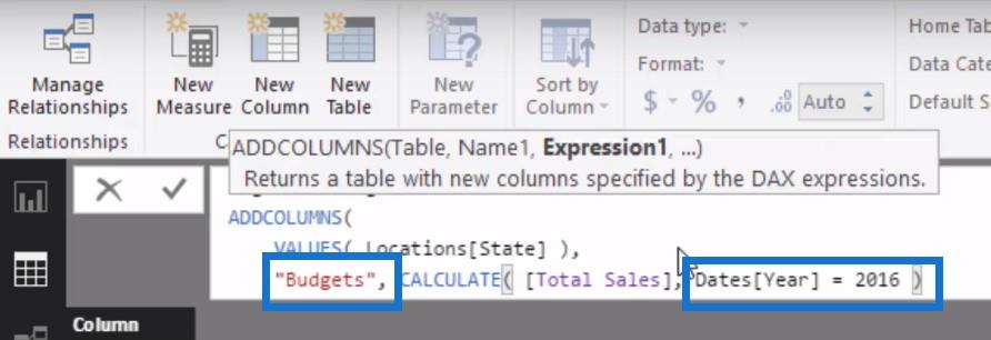 Créer une nouvelle table dans LuckyTemplates : comment implémenter automatiquement des budgets et des prévisions à l'aide de DAX