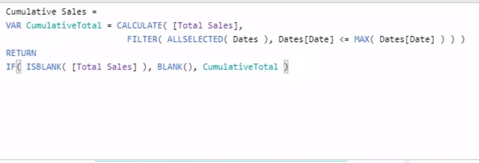 Calcul du total cumulé inverse ou du total cumulé inverse dans LuckyTemplates