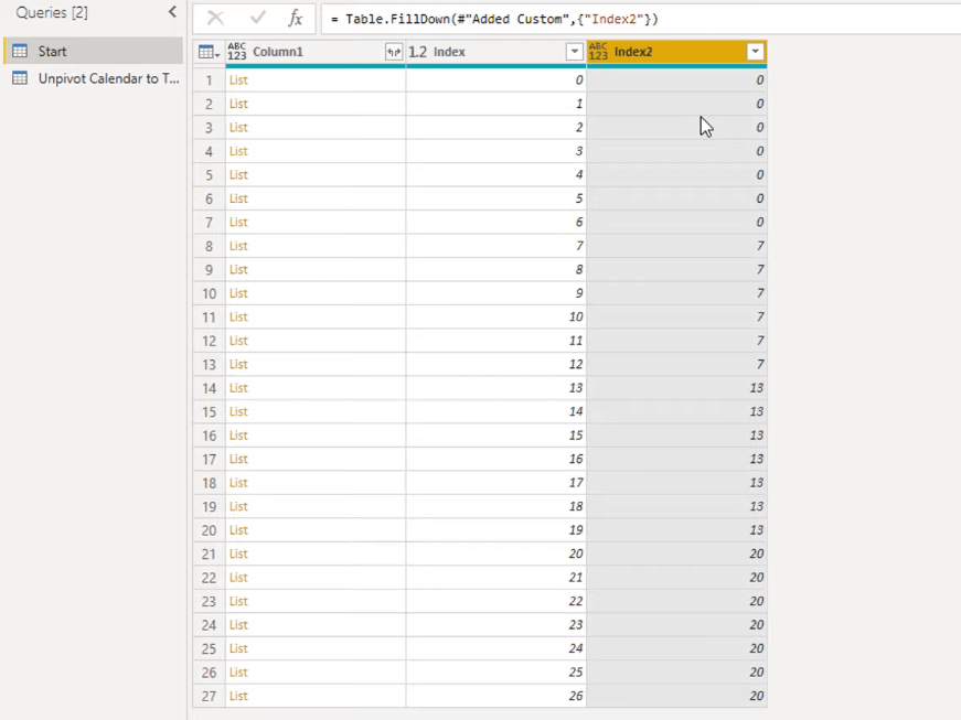 Transformer la disposition du type de calendrier en format tabulaire dans LuckyTemplates à l'aide de l'éditeur de requête