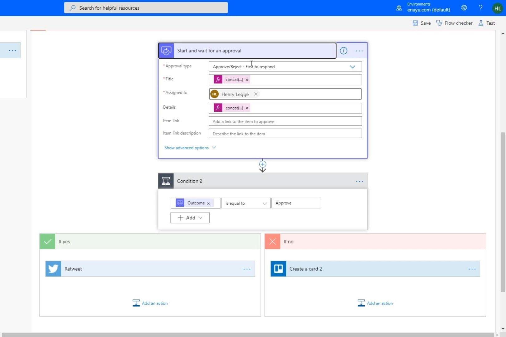 複数のオプションを備えた Microsoft Flow 承認