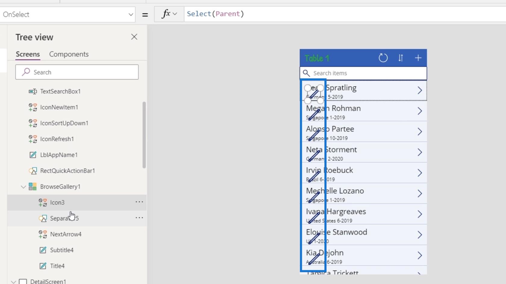 Prezentare generală a contextului de navigare PowerApps