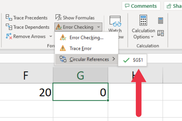 Comment trouver des références circulaires dans Excel