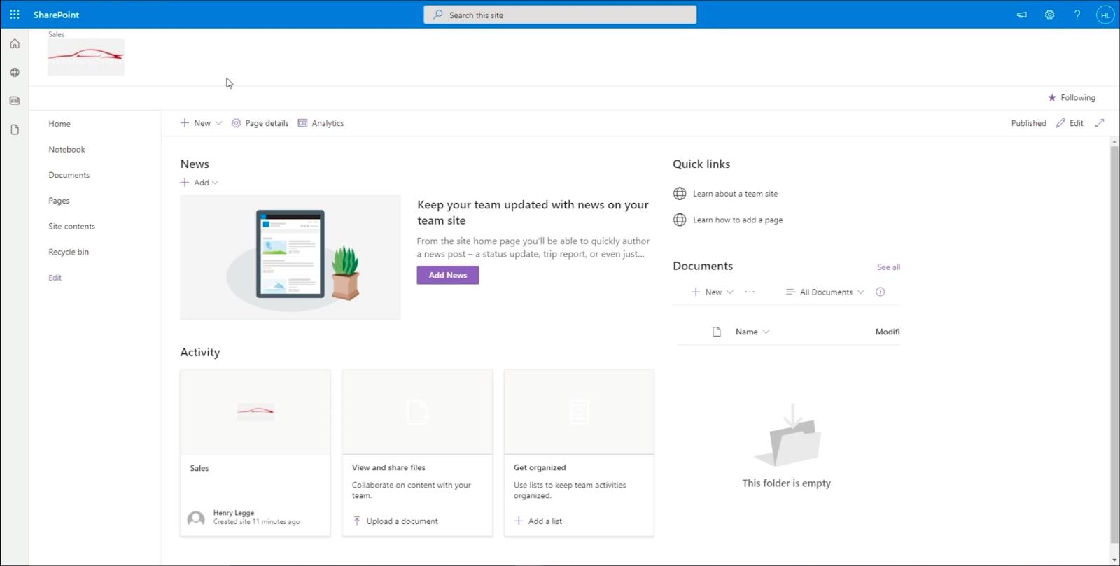 Éléments de navigation du site SharePoint : un aperçu