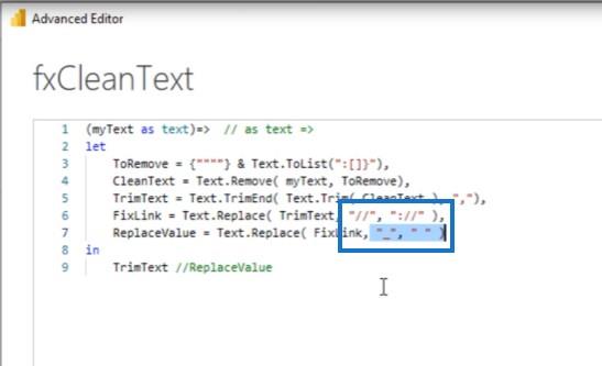 Création d'une fonction de nettoyage de texte personnalisée dans Power Query