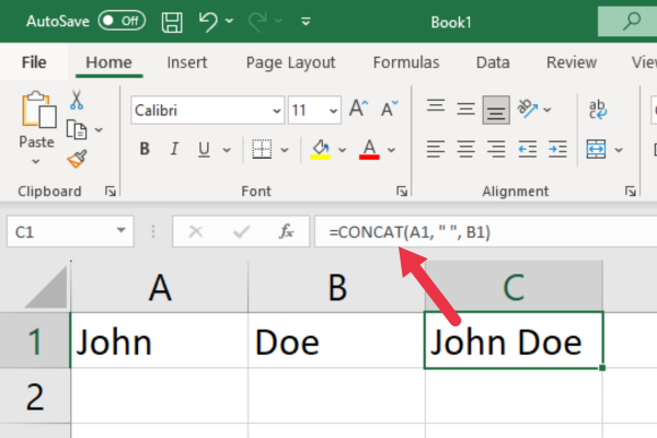 4 façons de concaténer dans Excel avec de l'espace, étape par étape