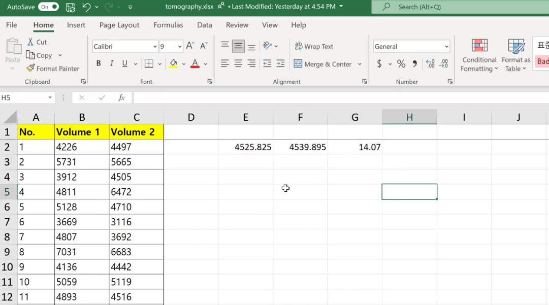 Excel 中的配對樣本 T 檢驗