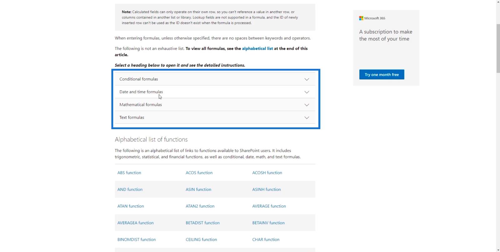 Colonnes calculées dans SharePoint |  Un aperçu