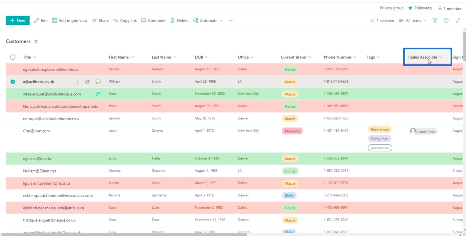 SharePoint 列表警報設置