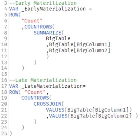 Materialisierungsideen für Datencaches in DAX Studio