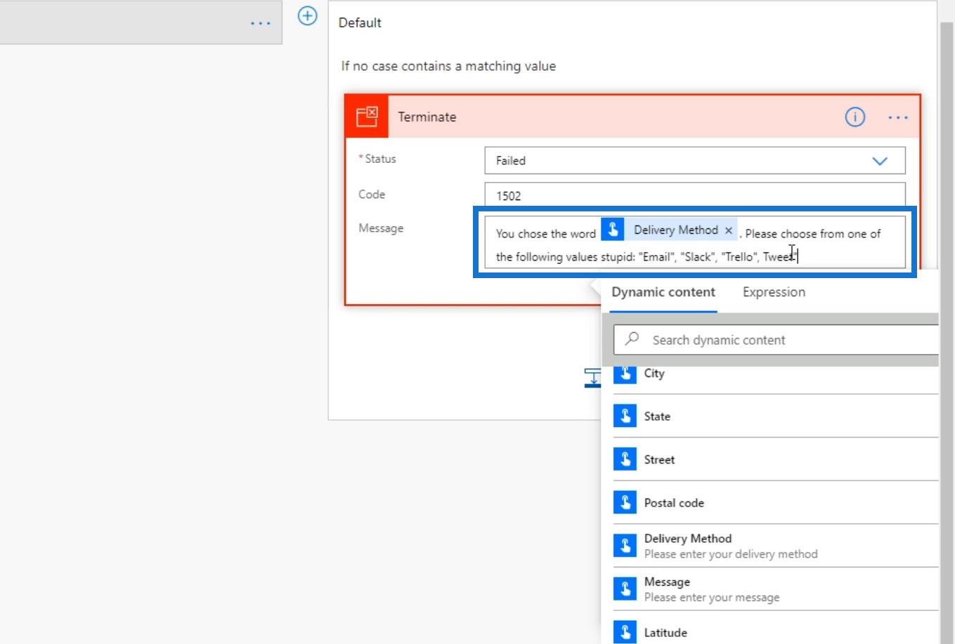 Contrôle d'action de fin Power Automate dans les flux