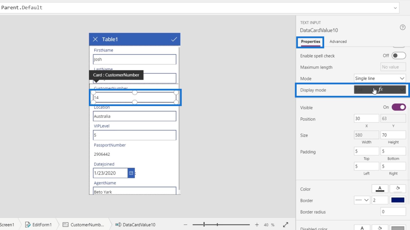 PowerApps 屏幕：編輯和更新