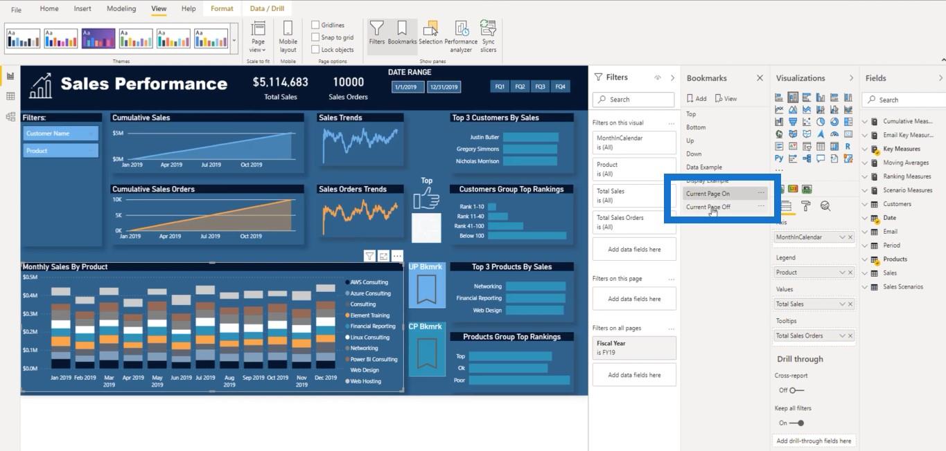 Comment utiliser les options dans un signet dans LuckyTemplates