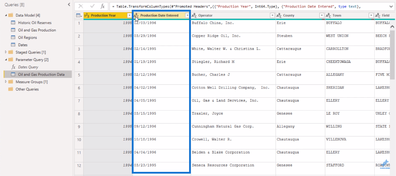 Datumnotaties wijzigen met de Power Query-editor