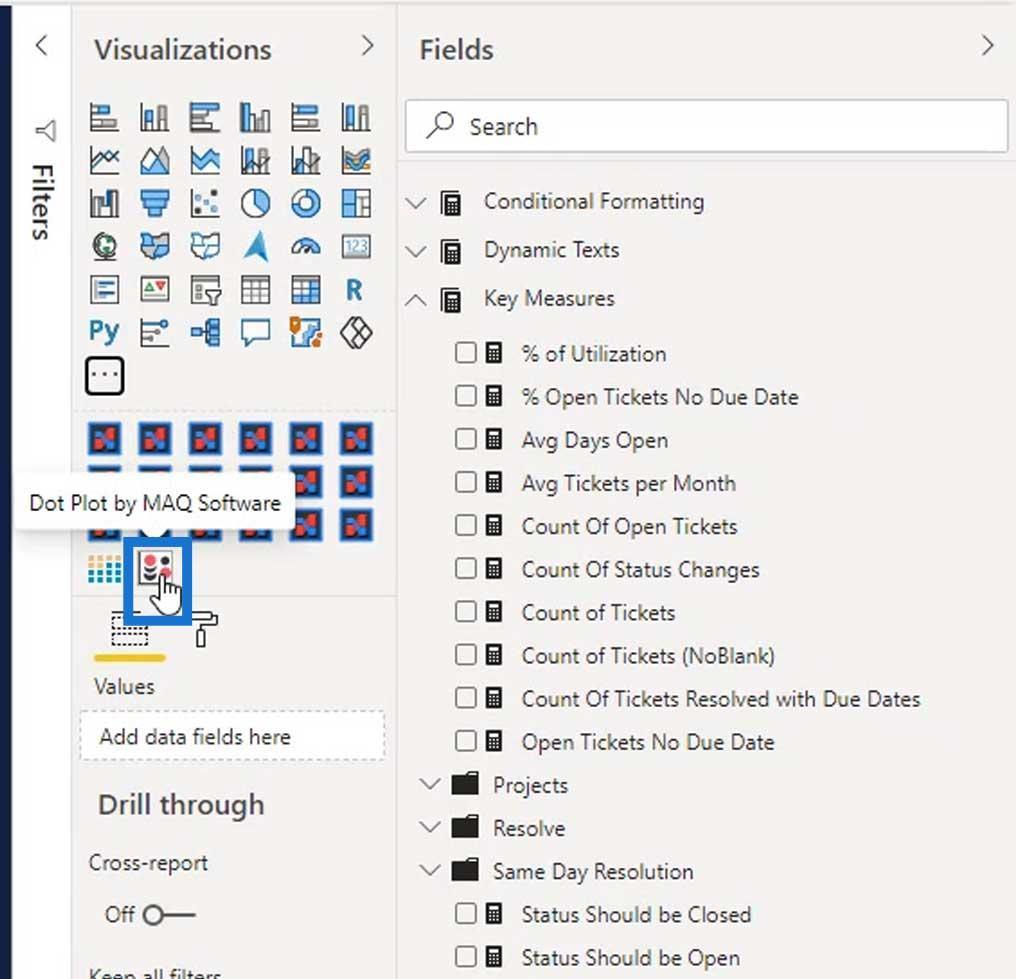 Gráficos de diagrama de puntos en LuckyTemplates: visualización personalizada