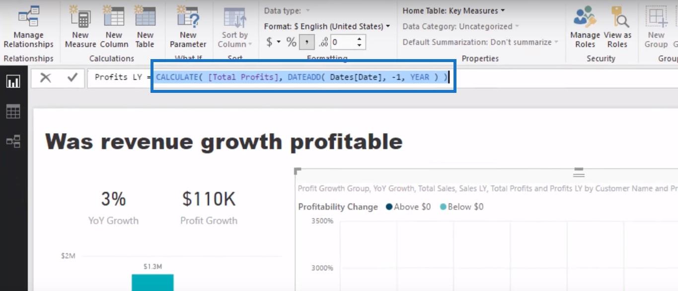 Utilisez LuckyTemplates Analytics pour vérifier si la croissance des revenus est rentable