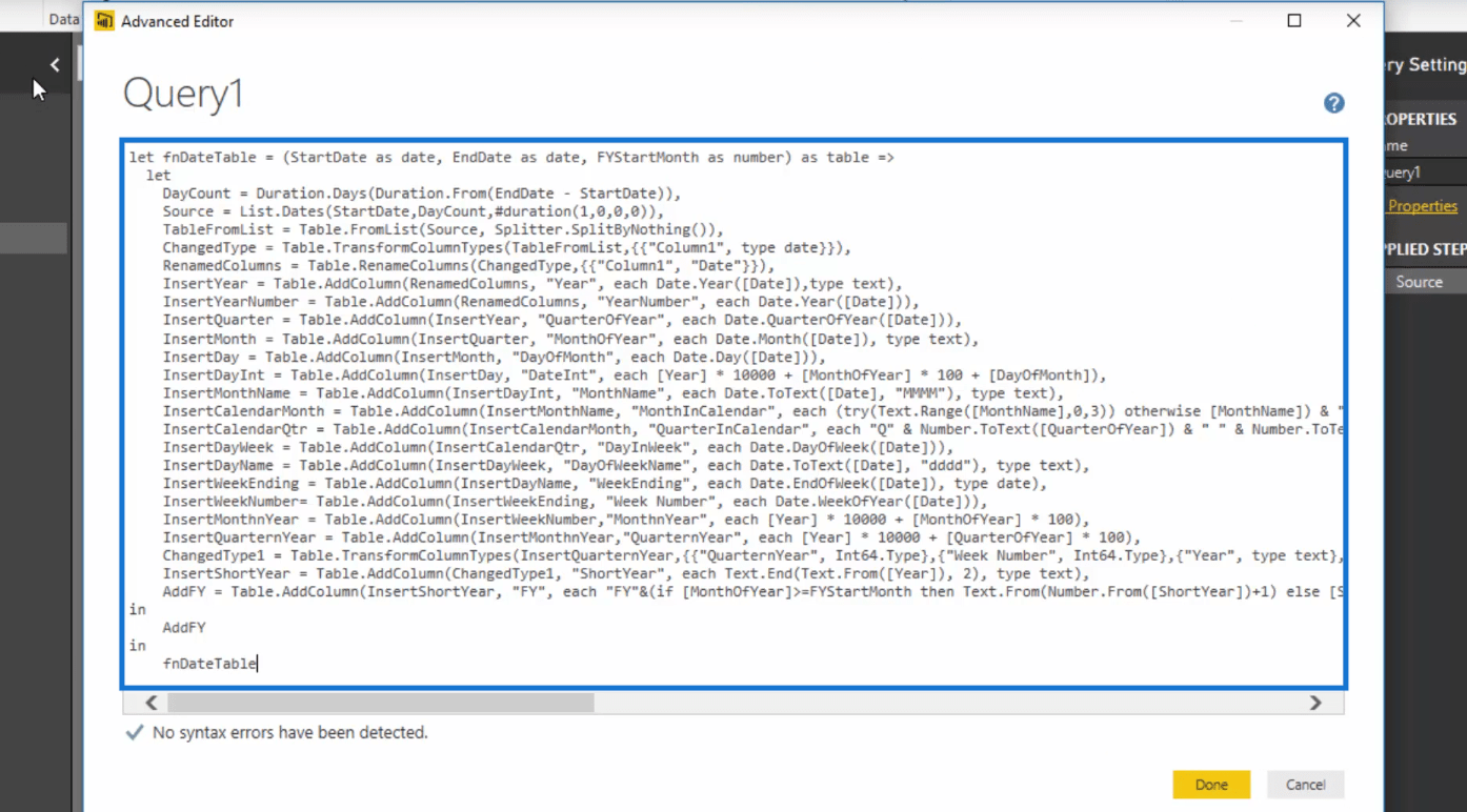 Créer un tableau de dates complet dans LuckyTemplates très rapidement