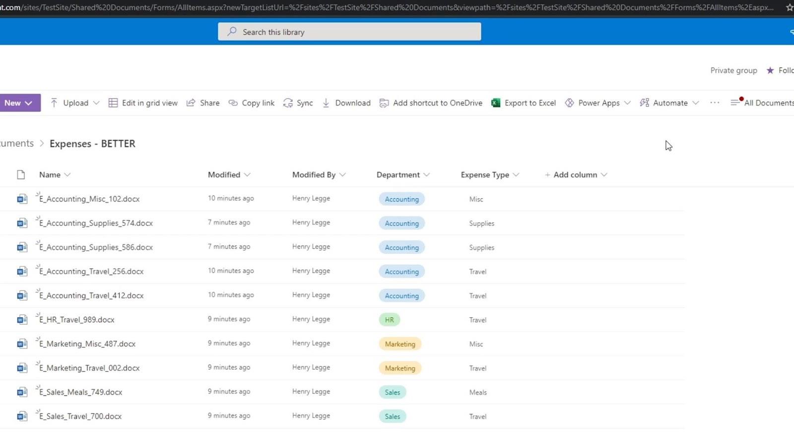 使用列在 SharePoint 中添加元數據