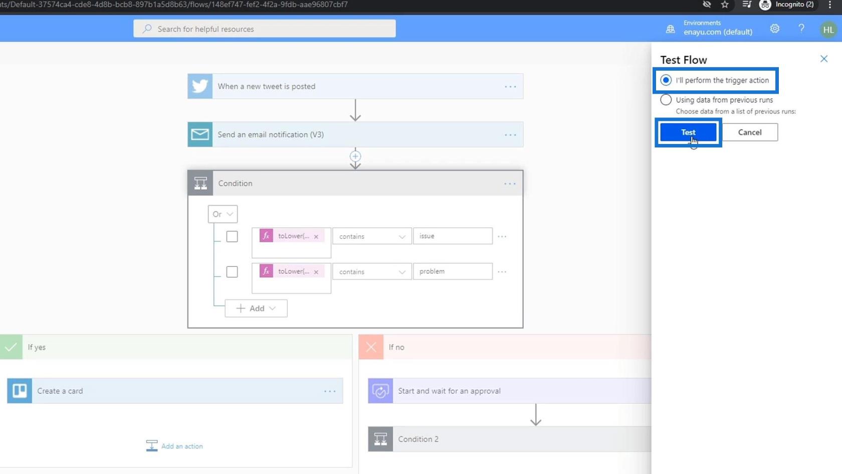 Configuration et test du workflow d'approbation dans Power Automate