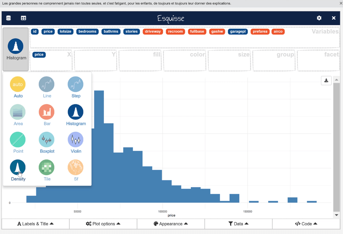 R 中的 GGPLOT2：使用 ESQUISSE 進行可視化