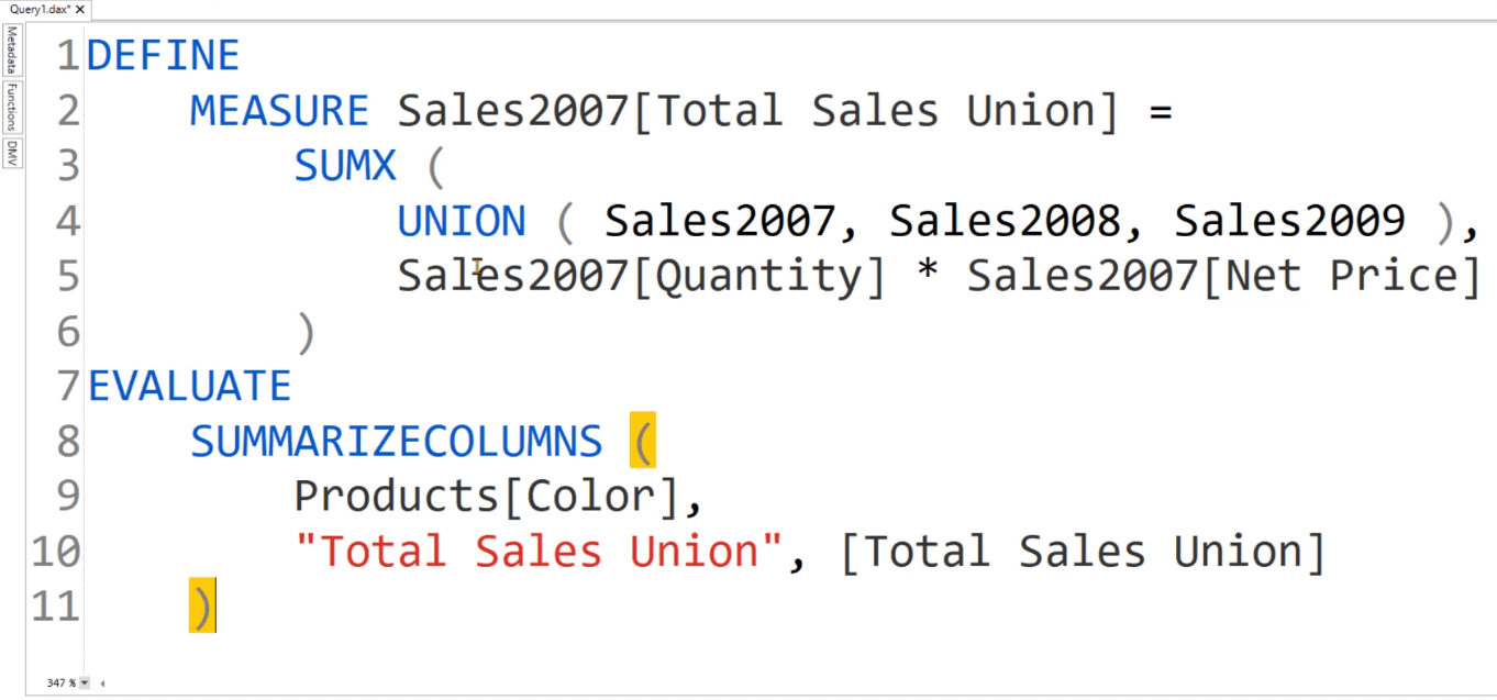 Fonction UNION DAX vs Power Query